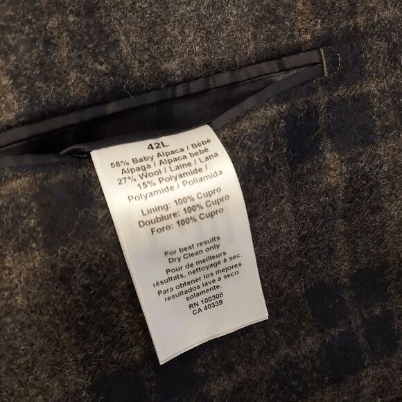 Peter Millar Crown Crafted Plaid Soft Jacket Blazer Grey Blue Men's Size 42 Long - Picture 7 of 7